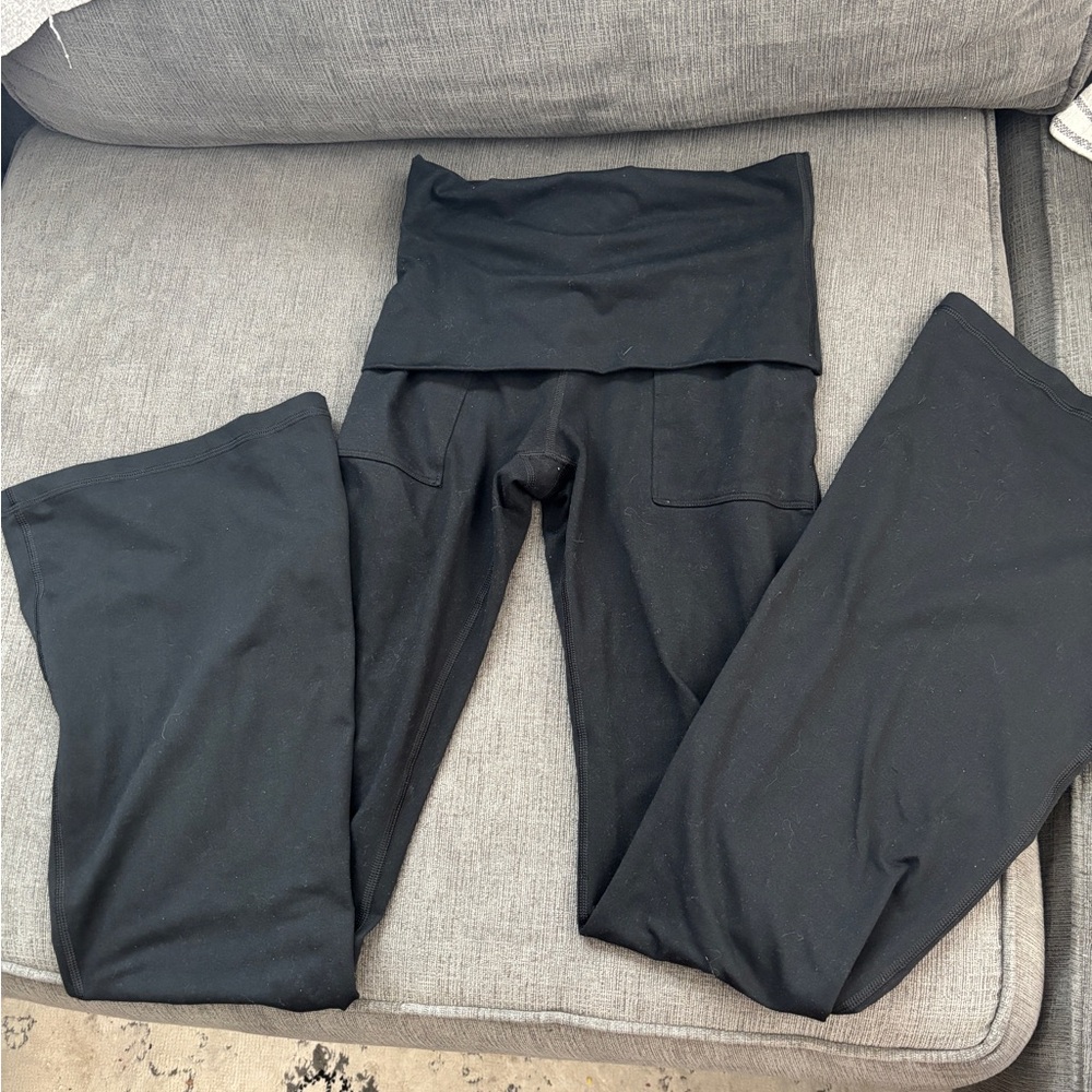 Aerie Black fold over Leggings with pockets